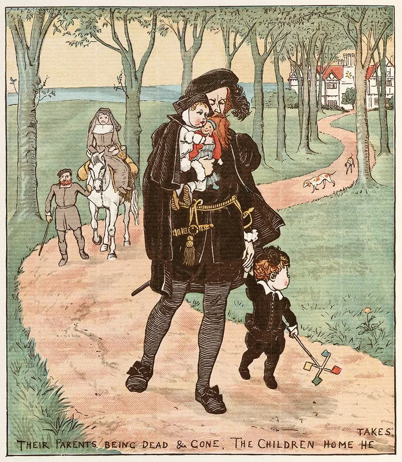 The Babes In The Wood Pl 05 Wall Art by Randolph Caldecott - High-Resolution Digital Print