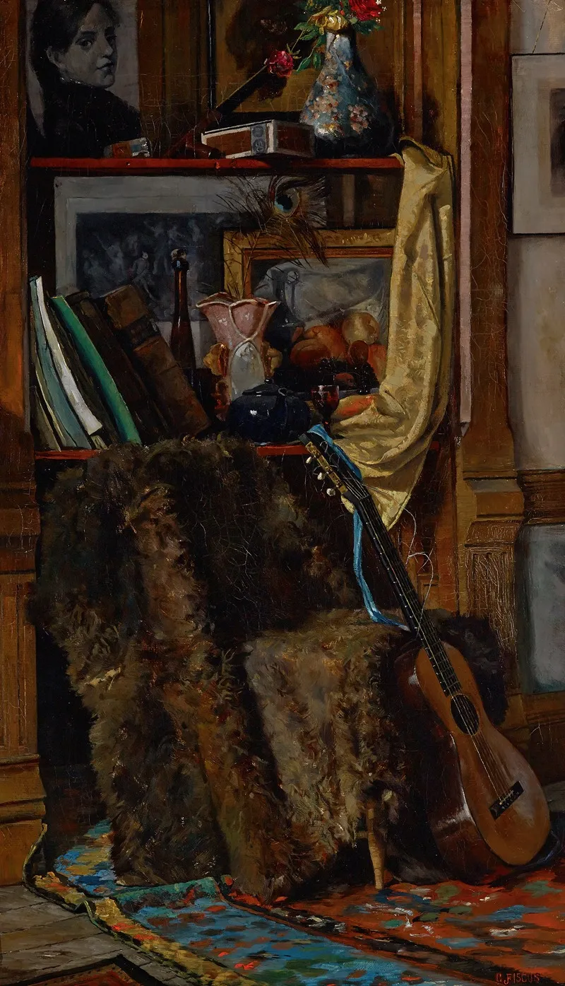 The Bachelor Boudoir Corner Of The Studio Wall Art by Charles J. Fiscus - High-Resolution Digital Print