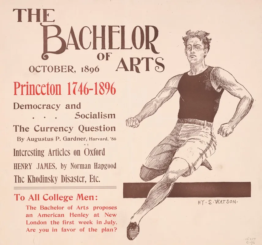 The Bachelor Of Arts For October 1896 Wall Art by Henry Summer Watson - High-Resolution Digital Print