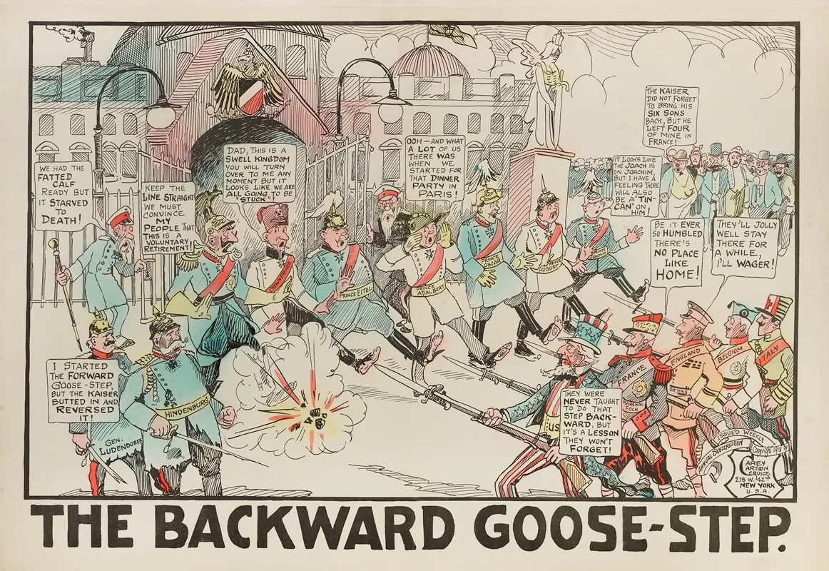 The Backward Goose Step Wall Art by Carey Cartoon Service - High-Resolution Digital Print
