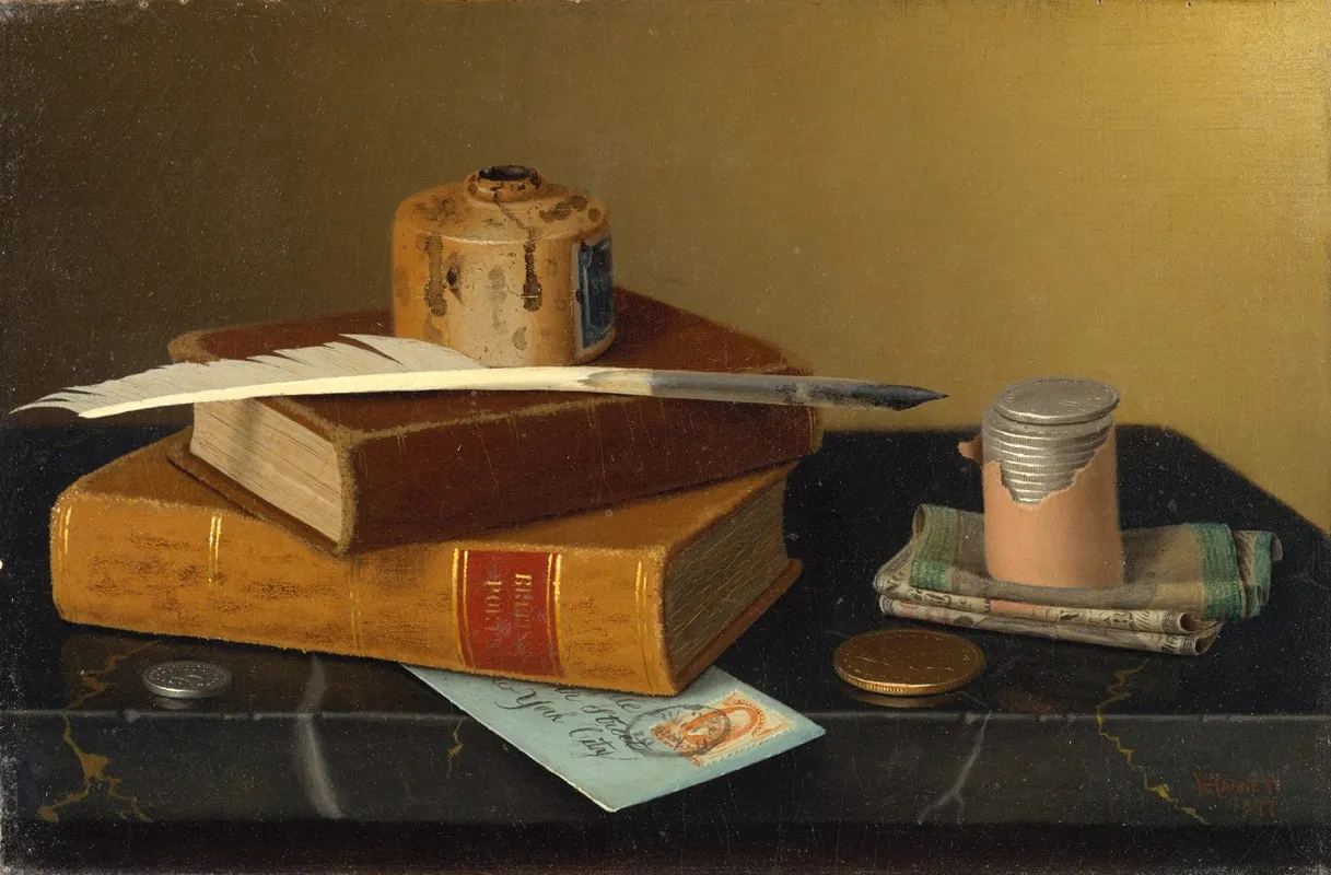 The Bankers Table Wall Art by William Michael Harnett - High-Resolution Digital Print