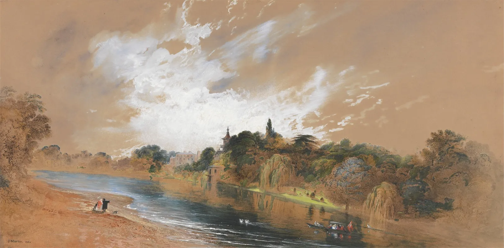 The Banks Of The Thames Opposite Popes Villa