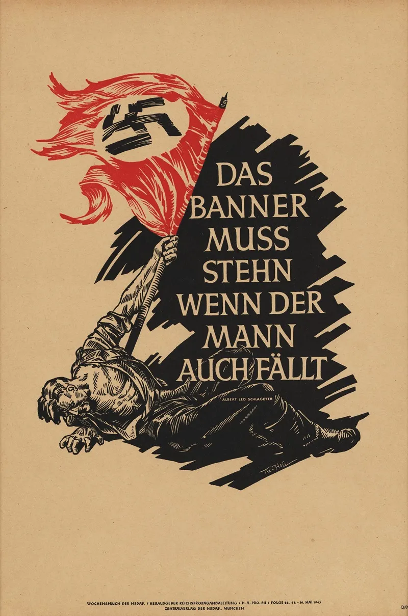 The Banner Must Stand Even If The Man Falls Albert Leo Schlageter Wall Art by Werner von Axster-Heudtlass - High-Resolution Digital Print