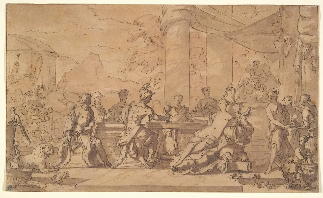 The Banquet Of Aeneas And Dido Wall Art by Mattheus Terwesten - High-Resolution Digital Print