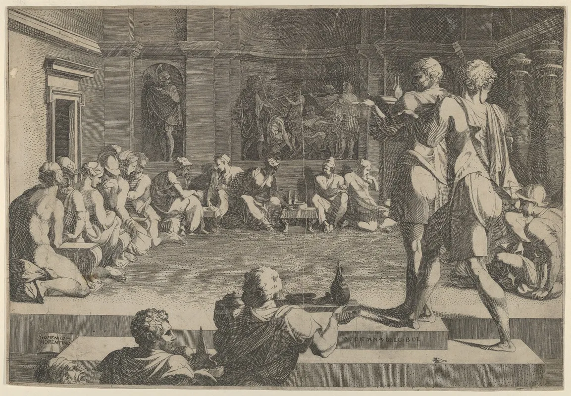 The Banquet Of Alexander Wall Art by Domenico del Barbiere - High-Resolution Digital Print
