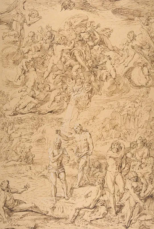 The Baptism Of Christ 32 Wall Art by Raymond de La Fage - High-Resolution Digital Print