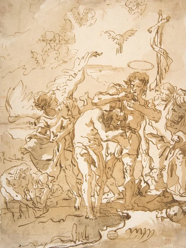 The Baptism Of Christ 35 Wall Art by Giovanni Domenico Tiepolo - High-Resolution Digital Print