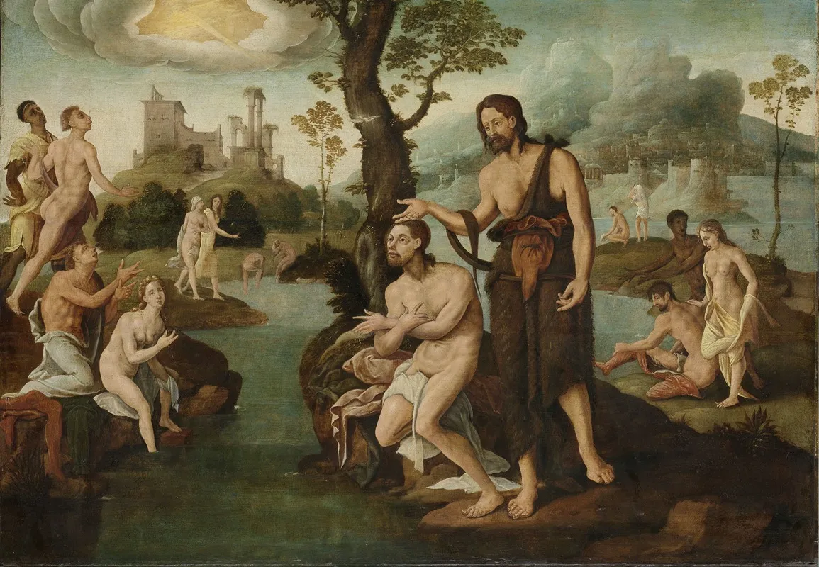 The Baptism Of Christ 41 Wall Art by Circle of Maarten van Heemskerck - High-Resolution Digital Print