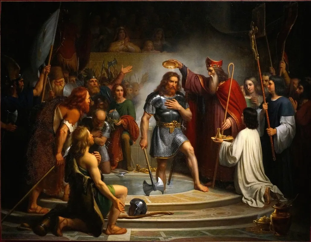 The Baptism Of Clovis 2 Wall Art by François-Louis Dejuinne - High-Resolution Digital Print
