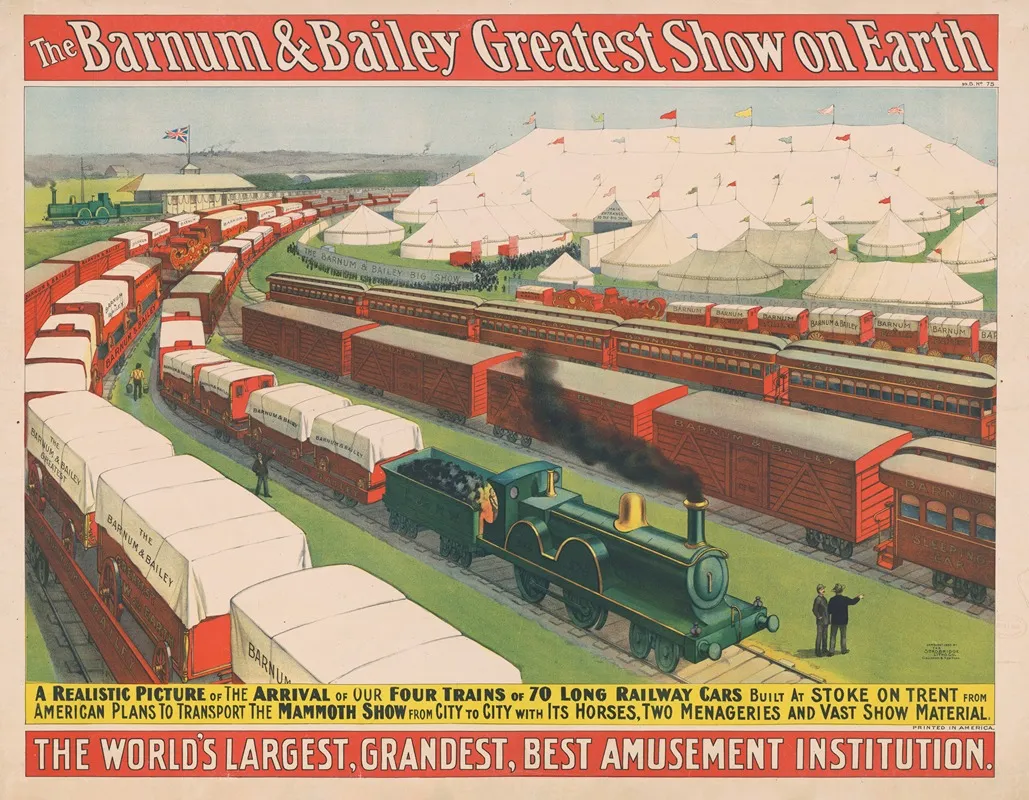 The Barnum Bailey Greatest Show On Earth A Realistic Picture Of The Arrival Of Our Four Trains