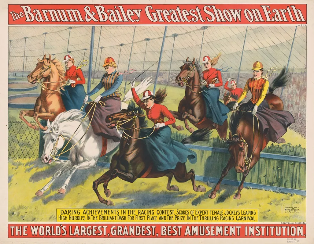 The Barnum Bailey Greatest Show On Earth Daring Achievements In The Racing Contest