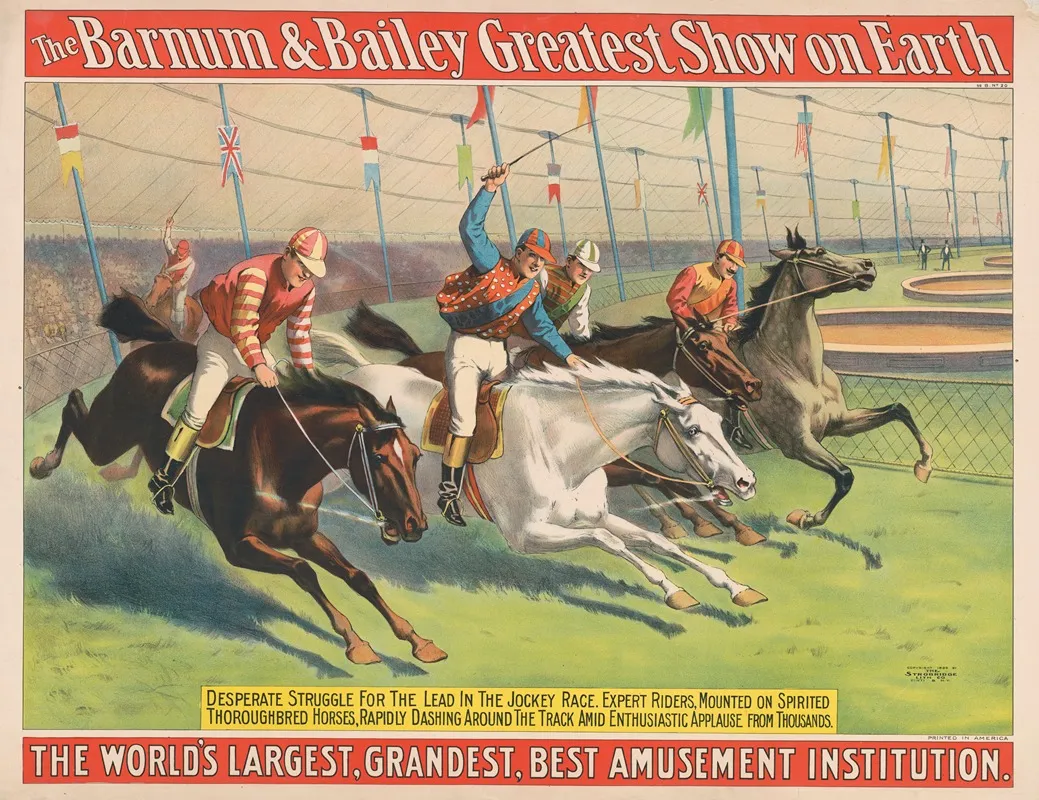 The Barnum Bailey Greatest Show On Earth Desperate Struggle For The Lead In The Jockey Race