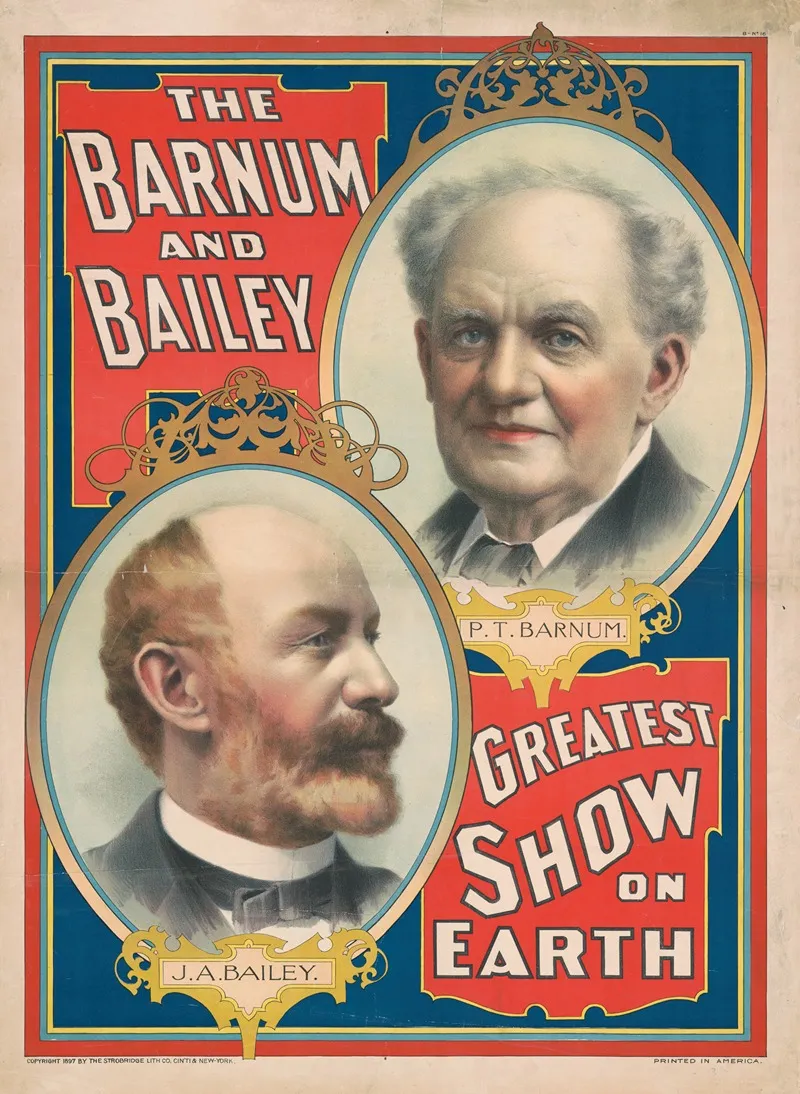 The Barnum Bailey Greatest Show On Earth Portraits Of P T Barnum And J A Bailey