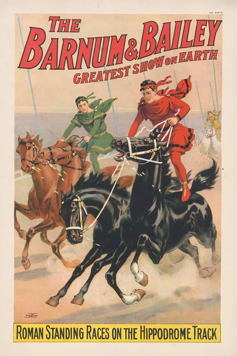 The Barnum Bailey Greatest Show On Earth Roman Standing Races On The Hippodrome Track