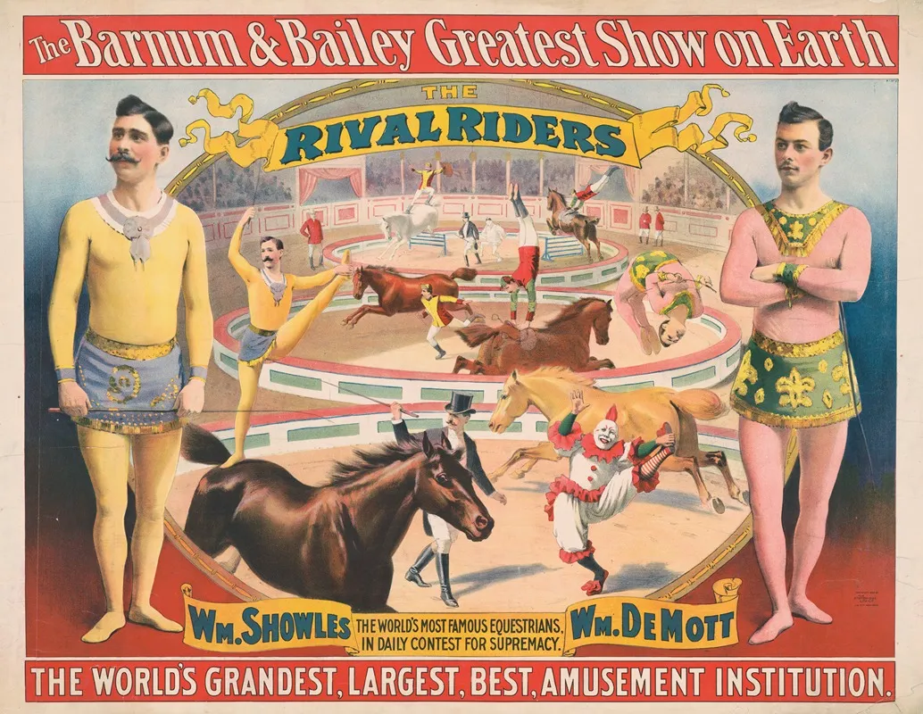 The Barnum Bailey Greatest Show On Earth The Rival Riders Wm Shoutes Wm Demott