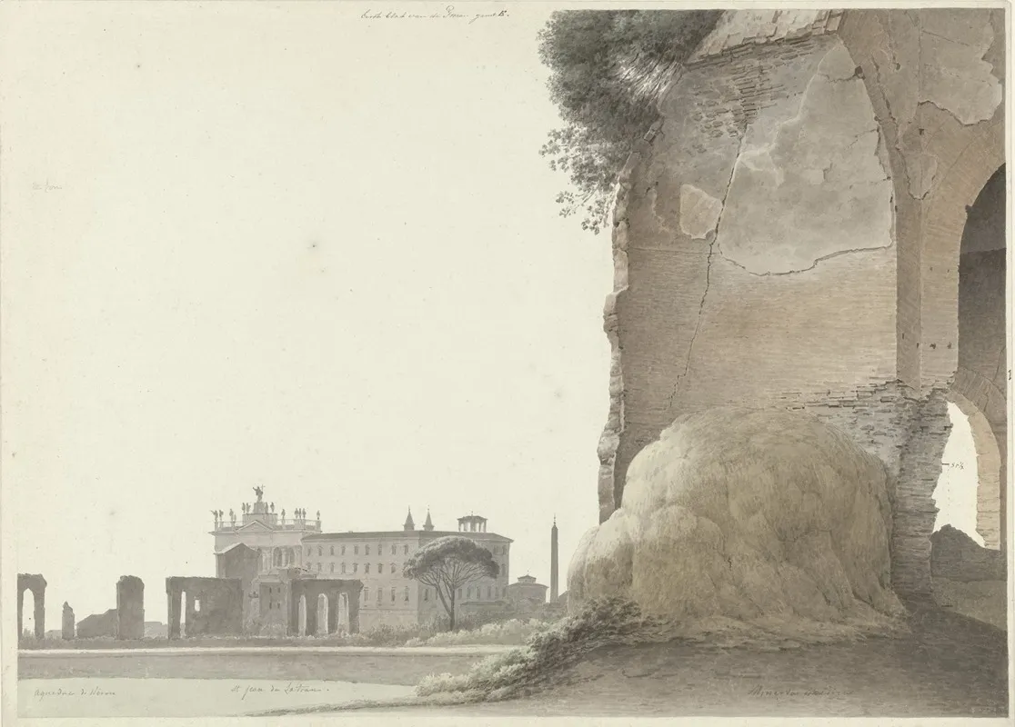 The Basilica Of San Giovanni In Laterano With The Temple Of Minerva Medica In The Foreground