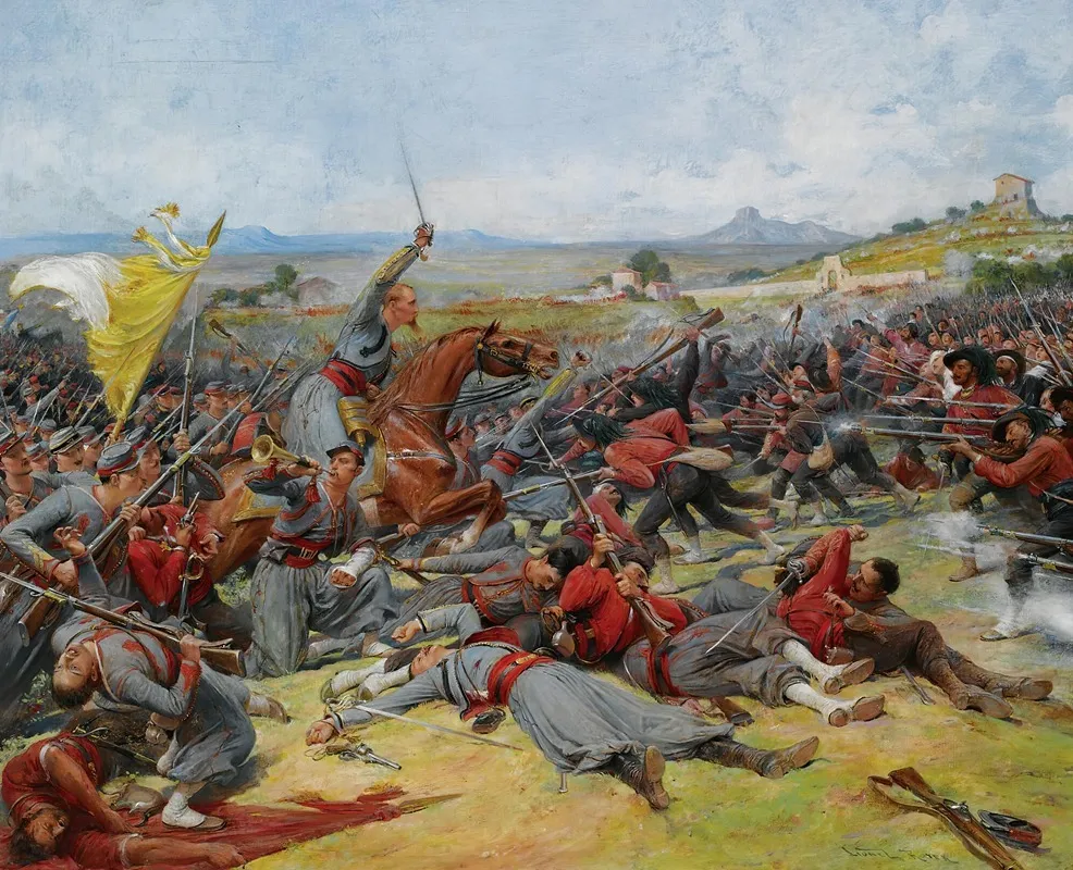 The Battle Near Mentana Wall Art by Lionel Royer - High-Resolution Digital Print