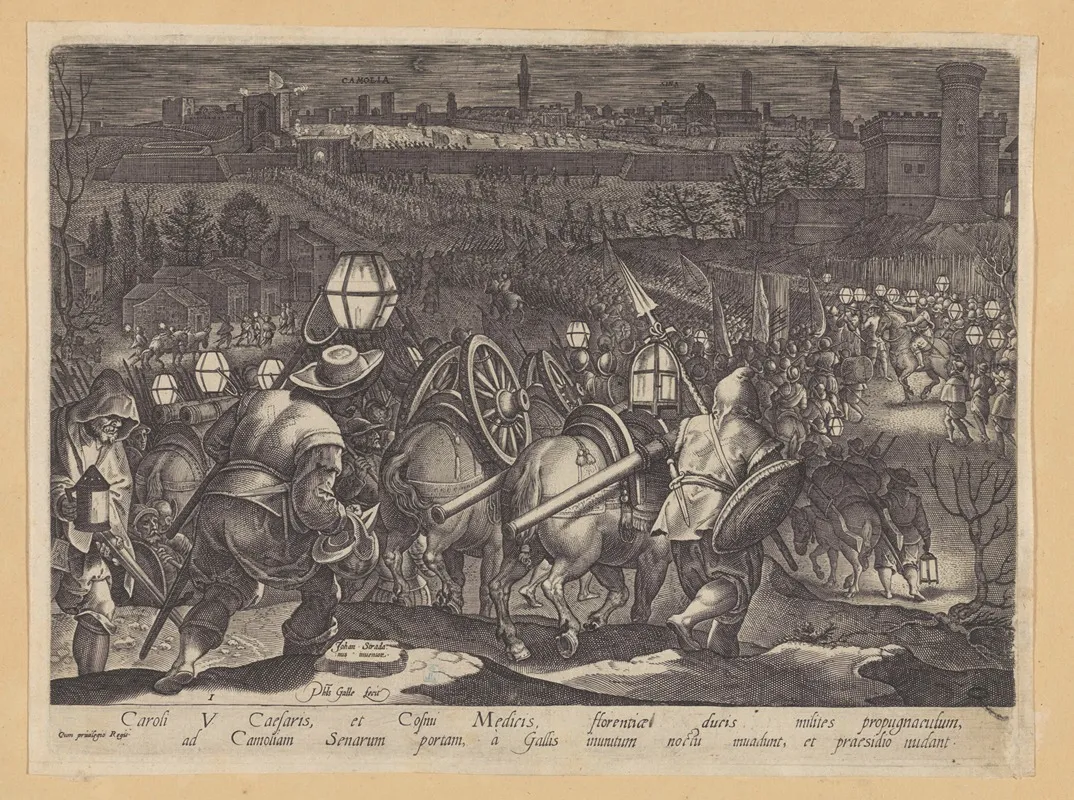 The Battle Of Camolia And Siena Wall Art by Stradanus - High-Resolution Digital Print