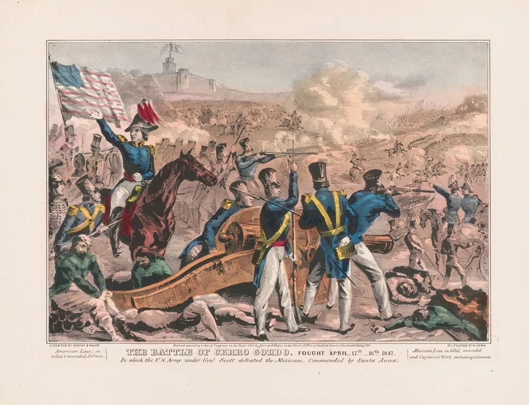 The Battle Of Cerro Gordo Wall Art by Sarony, Major &amp; Knapp Lith. - High-Resolution Digital Print