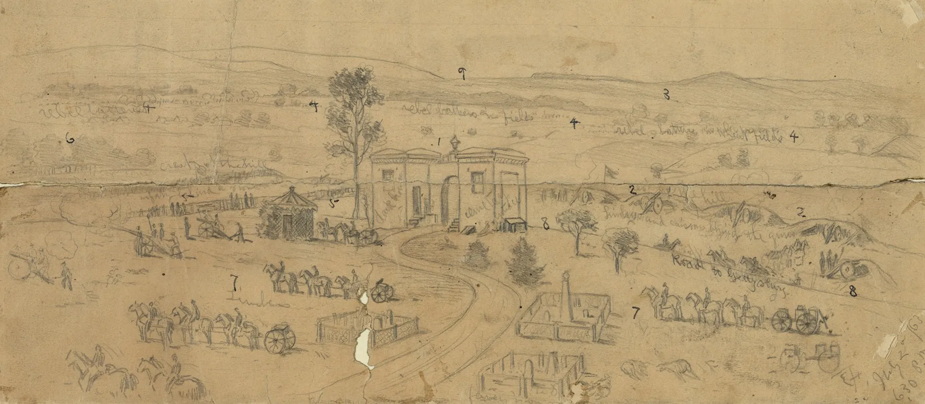 The Battle Of Gettysburg The Gateway Of The Cemetery The Center Of The Union Position First And Eleventh Corps