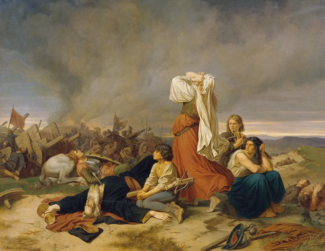 The Battle Of Lipan 1434 Wall Art by Christoph Christian Ruben - High-Resolution Digital Print