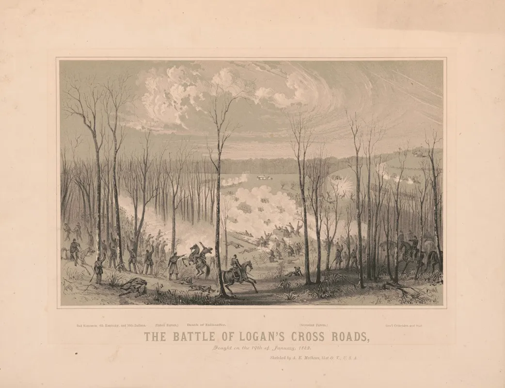 The Battle Of Logans Cross Roads Fought On The 19th Of January 1862