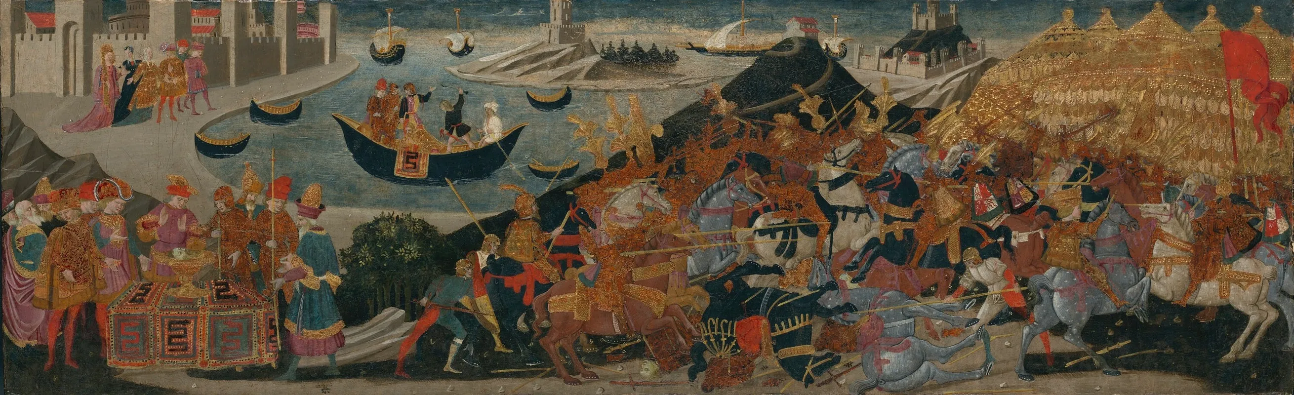 The Battle Of Pharsalus And The Death Of Pompey Wall Art by Workshop of Apollonio di Giovanni - High-Resolution Digital Print