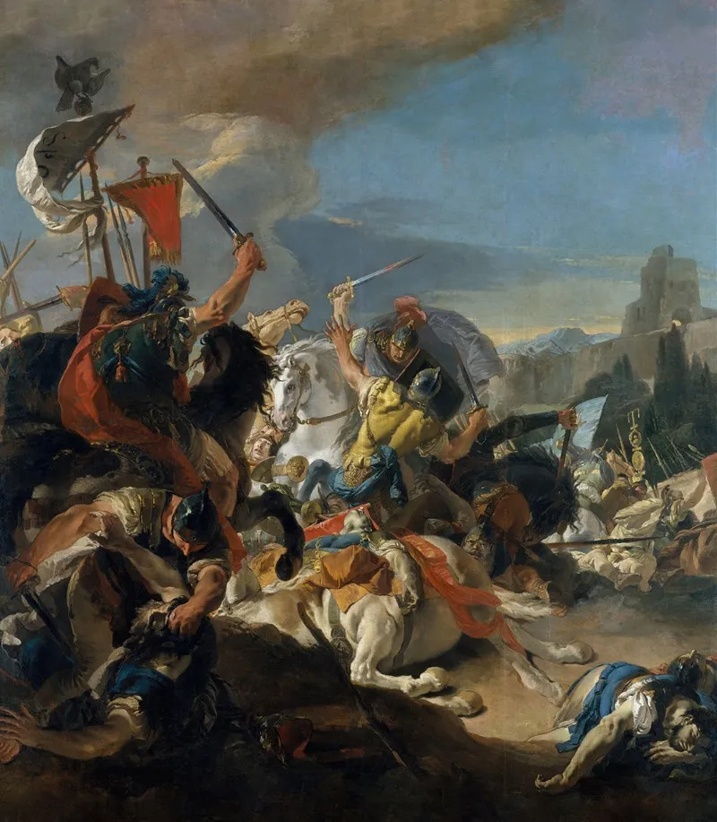 The Battle Of Vercellae Wall Art by Giovanni Battista Tiepolo - High-Resolution Digital Print