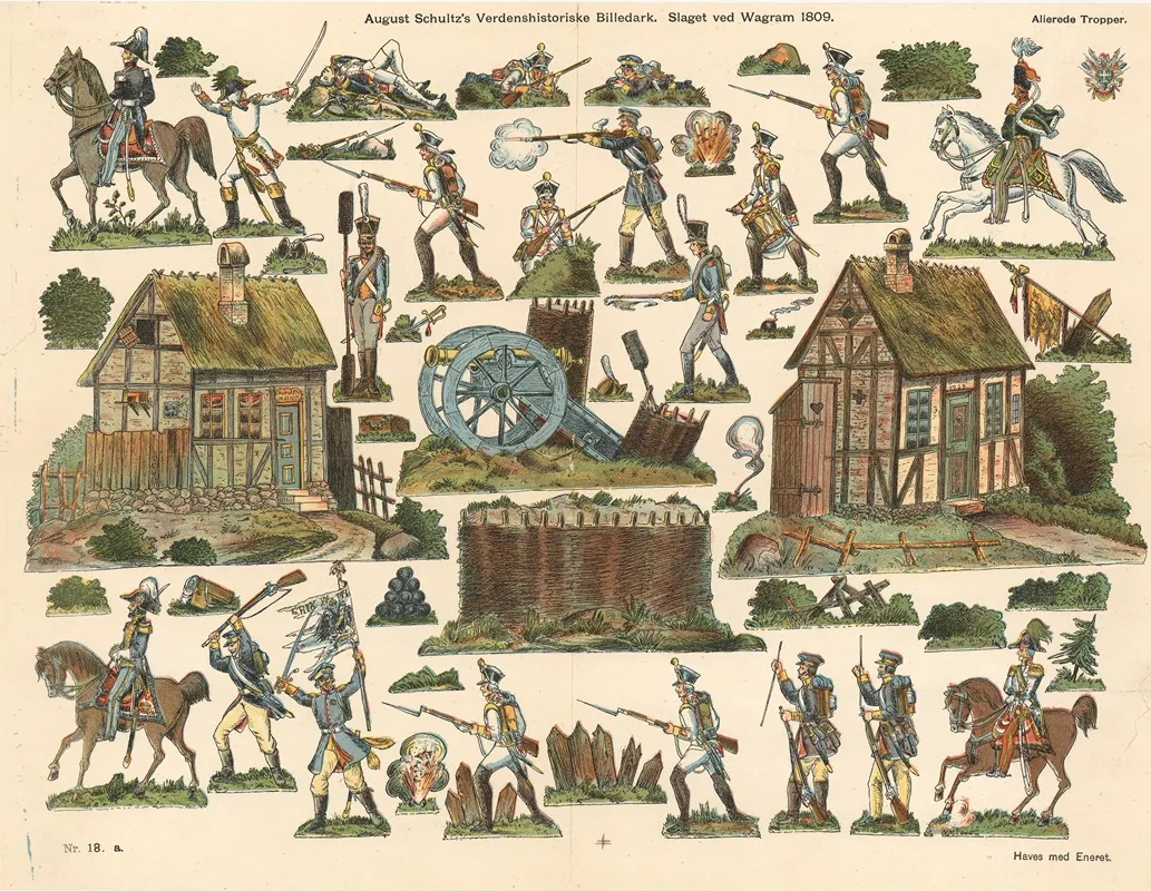 The Battle Of Wagram 1809 Allied Troops Wall Art by August Schultz - High-Resolution Digital Print