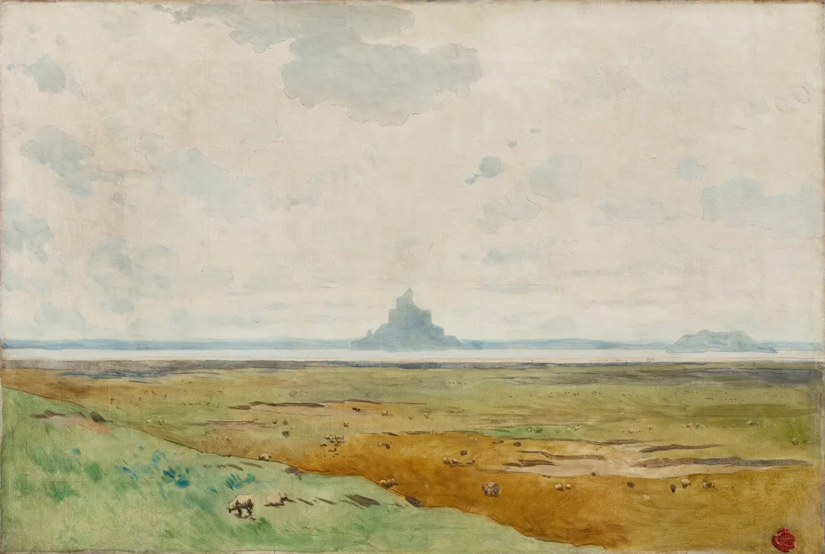 The Bay Of The Mont Saint Michel With The Rock Of Tombelaine Wall Art by Alexandre Ségé - High-Resolution Digital Print
