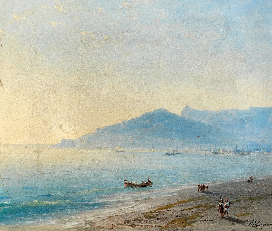 The Bay Of Yalta With The Magobi And Ai Petri Mountains