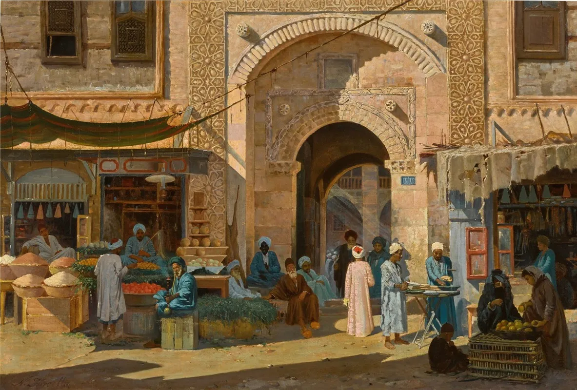 The Bazaar Bab El Sharia Cairo Wall Art by Nicola Forcella - High-Resolution Digital Print