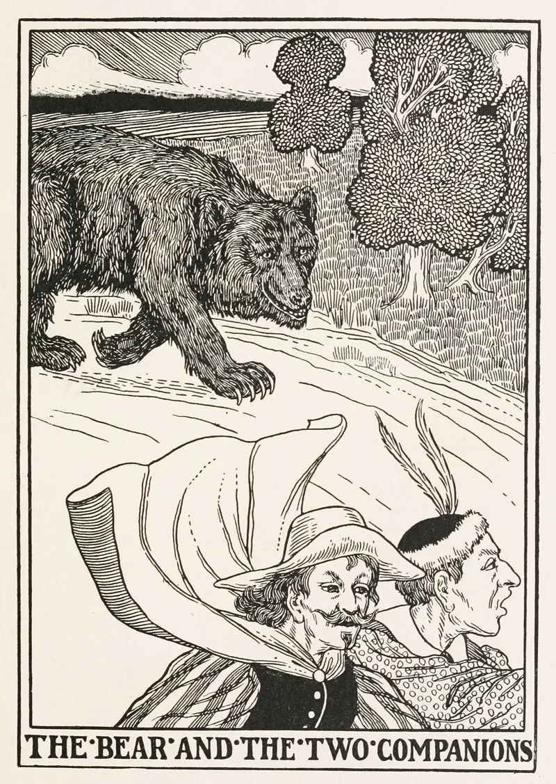 The Bear And The Two Companions Wall Art by Percy J. Billinghurst - High-Resolution Digital Print