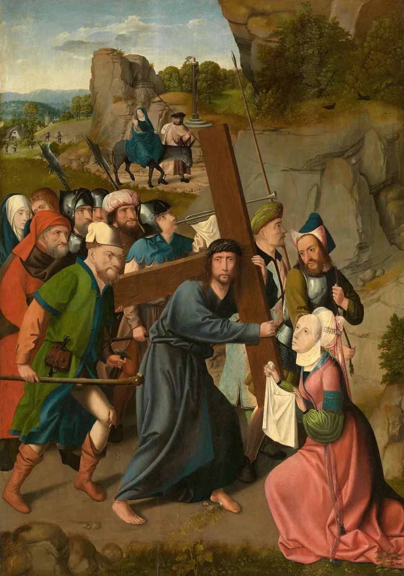 The Bearing Of The Cross And The Flight Into Egypt Wall Art by Master of Hoogstraeten - High-Resolution Digital Print