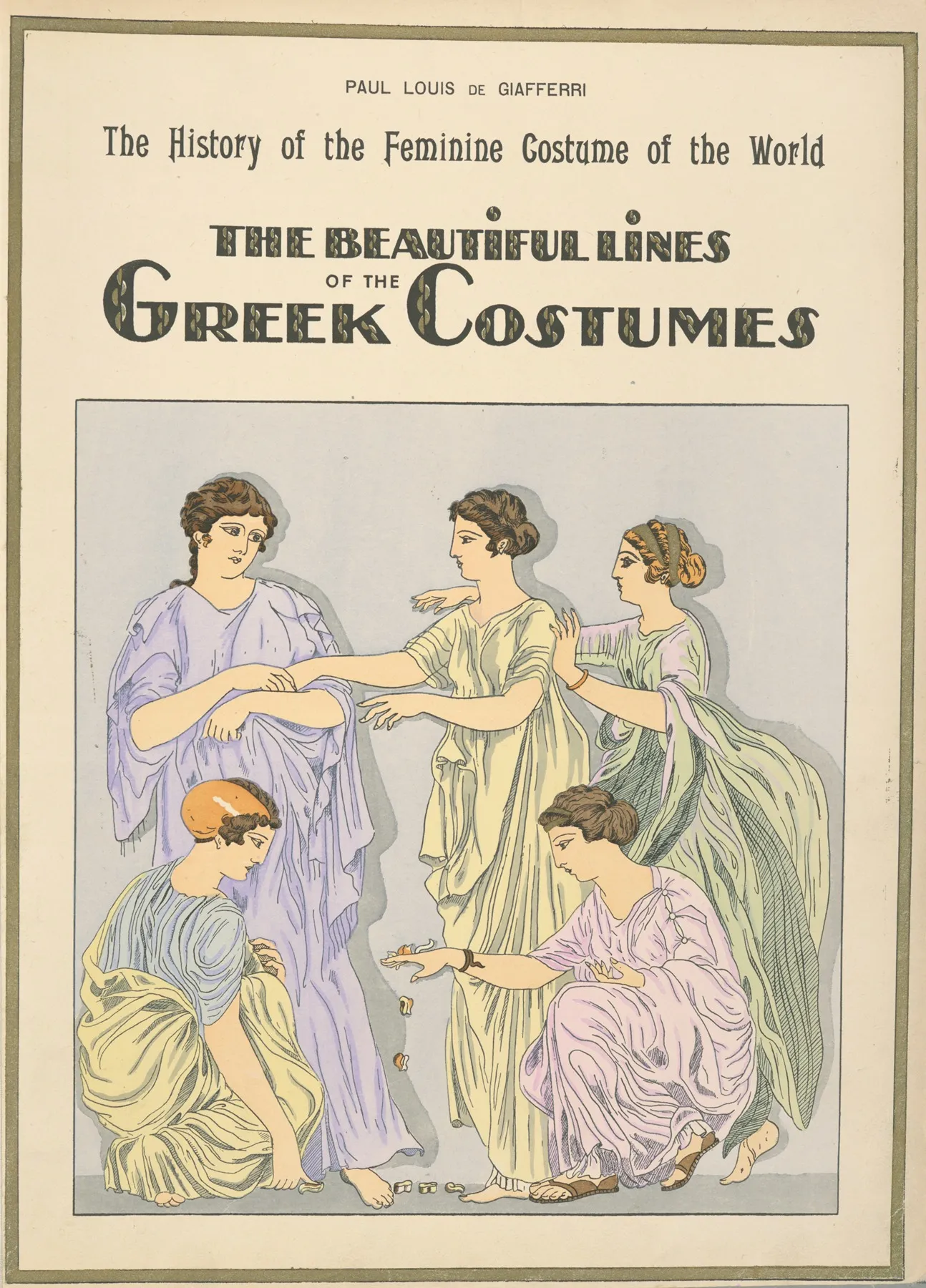 The Beautiful Lines Of The Greek Costumes Wall Art by Paul Louis de Giafferri - High-Resolution Digital Print