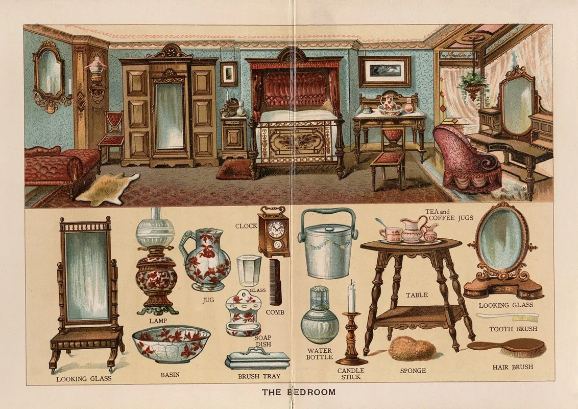 The Bedroom 4 Wall Art by Frederick Warne &amp; Co - High-Resolution Digital Print