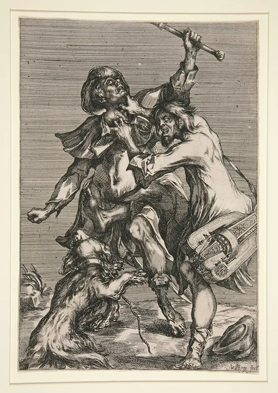 The Beggar And The Street Musician Or Two Tramps Fighting