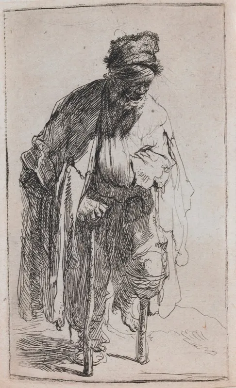 The Beggar With A Wooden Leg Wall Art by Rembrandt van Rijn - High-Resolution Digital Print