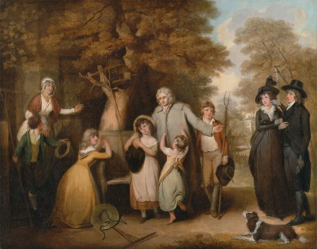 The Benevolent Heir Or The Tenant Restored To His Family Wall Art by William Redmore Bigg - High-Resolution Digital Print