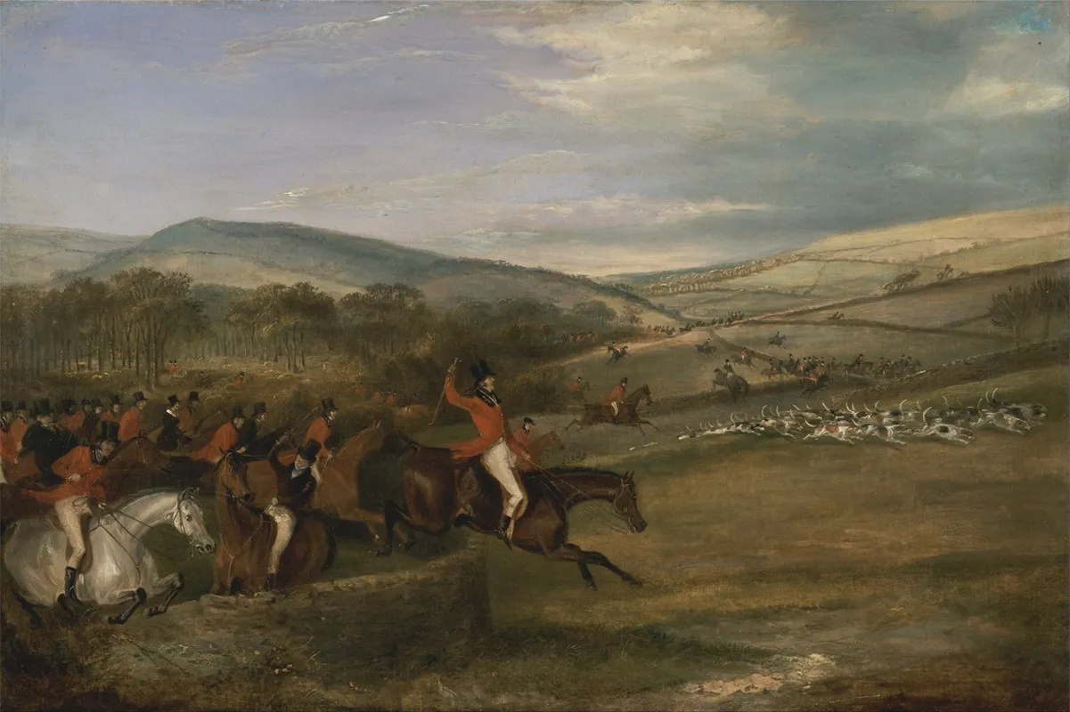 The Berkeley Hunt 1842 Full Cry Wall Art by Francis Calcraft Turner - High-Resolution Digital Print