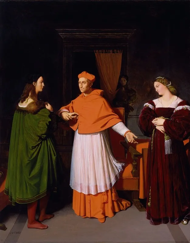 The Betrothal Of Raphael And The Niece Of Cardinal Bibbiena Wall Art by Jean Auguste Dominique Ingres - High-Resolution Digital Print