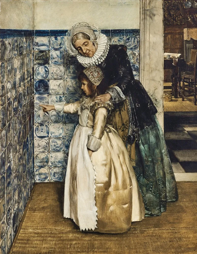 The Bible Lesson Wall Art by Laura Theresa Alma-Tadema - High-Resolution Digital Print