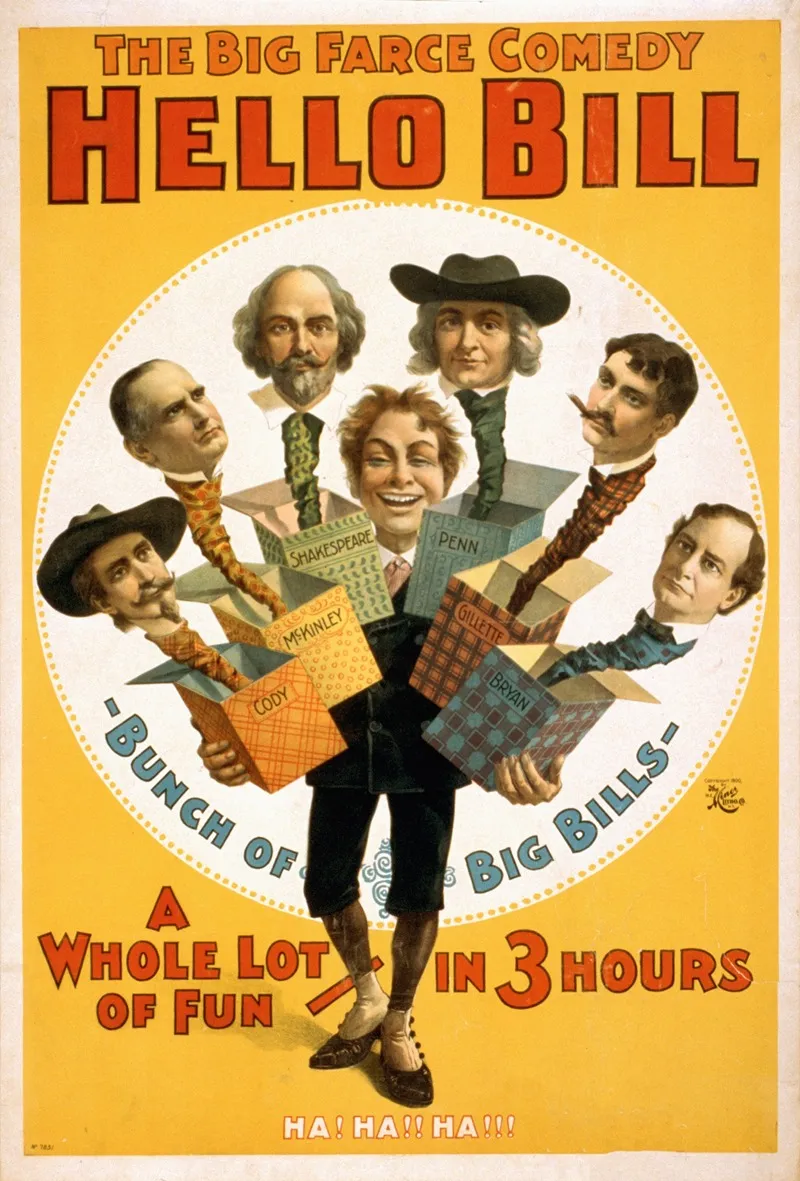 The Big Farce Comedy Hello Bill A Whole Lot Of Fun In 3 Hours Wall Art by H.C. Miner Litho. Co. - High-Resolution Digital Print