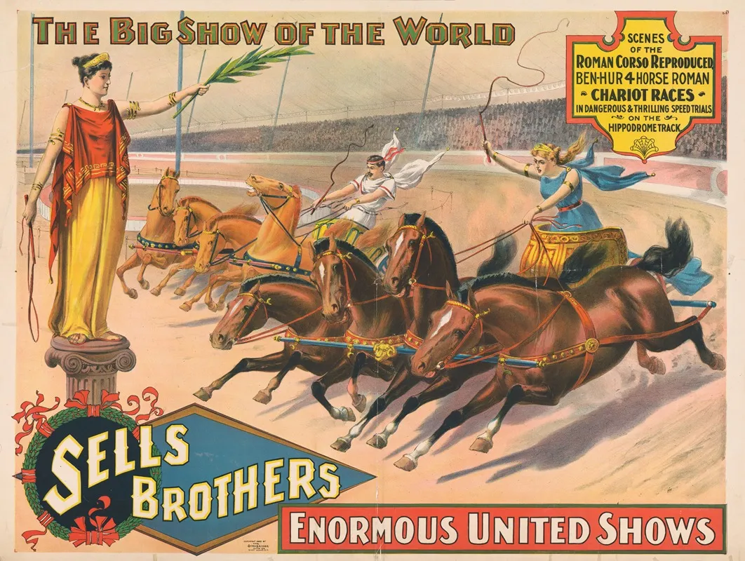 The Big Show Of The World Sells Brothers Enormous United Shows Scenes Of The Roman Corso Reproduced
