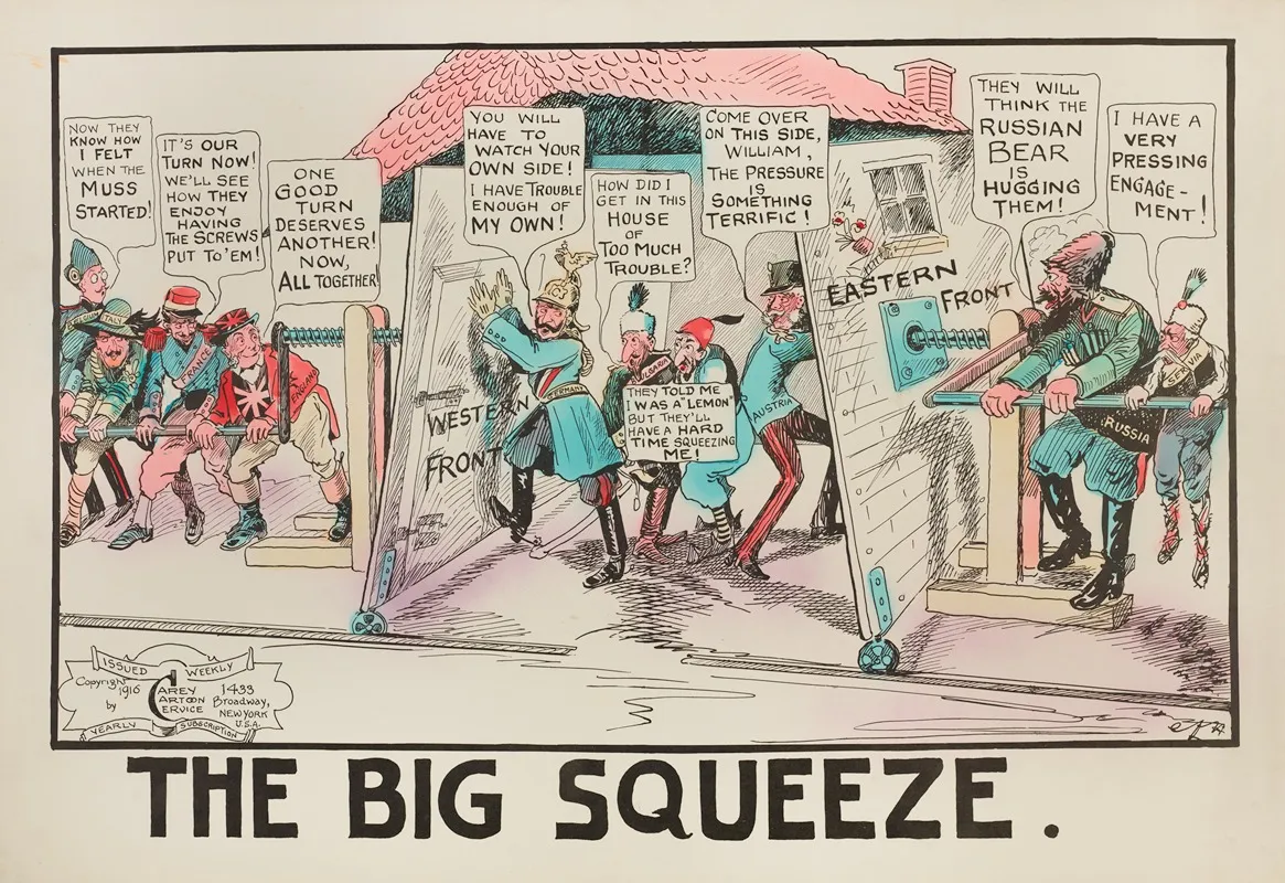 The Big Squeeze Wall Art by Carey Cartoon Service - High-Resolution Digital Print