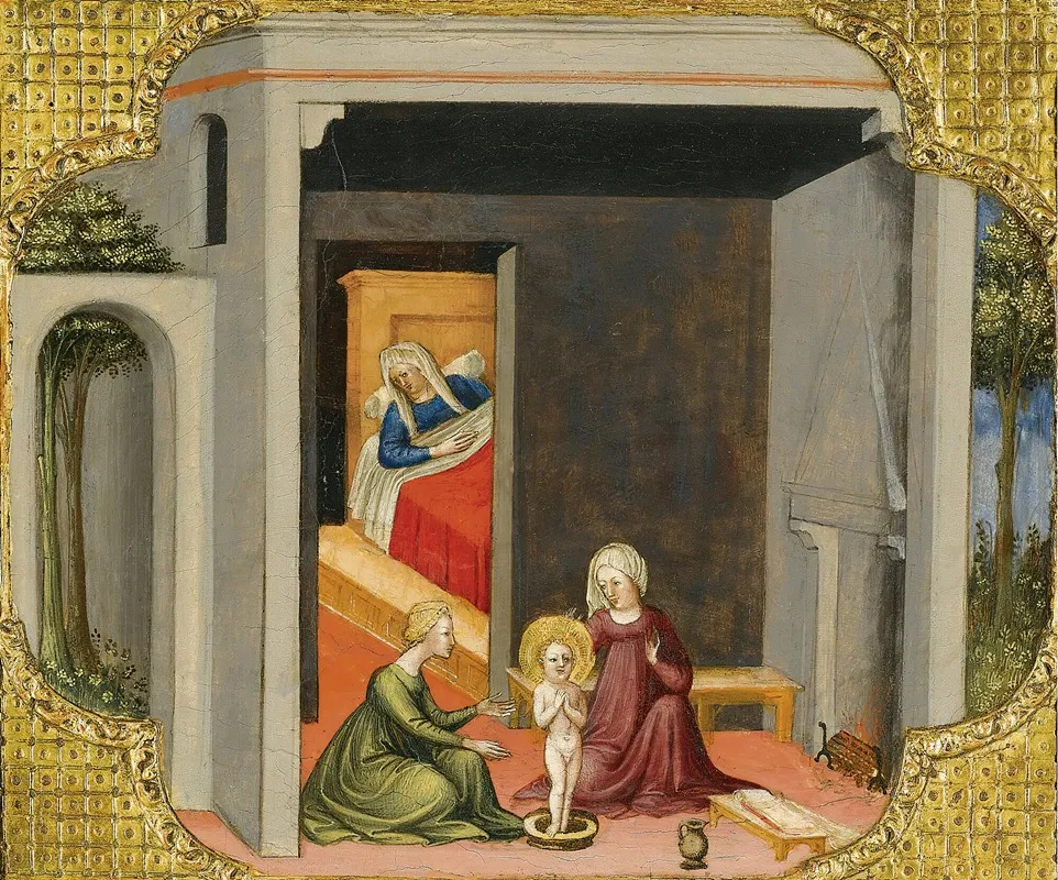 The Birth Of St Nicholas Of Bari Wall Art by Bicci Di Lorenzo - High-Resolution Digital Print