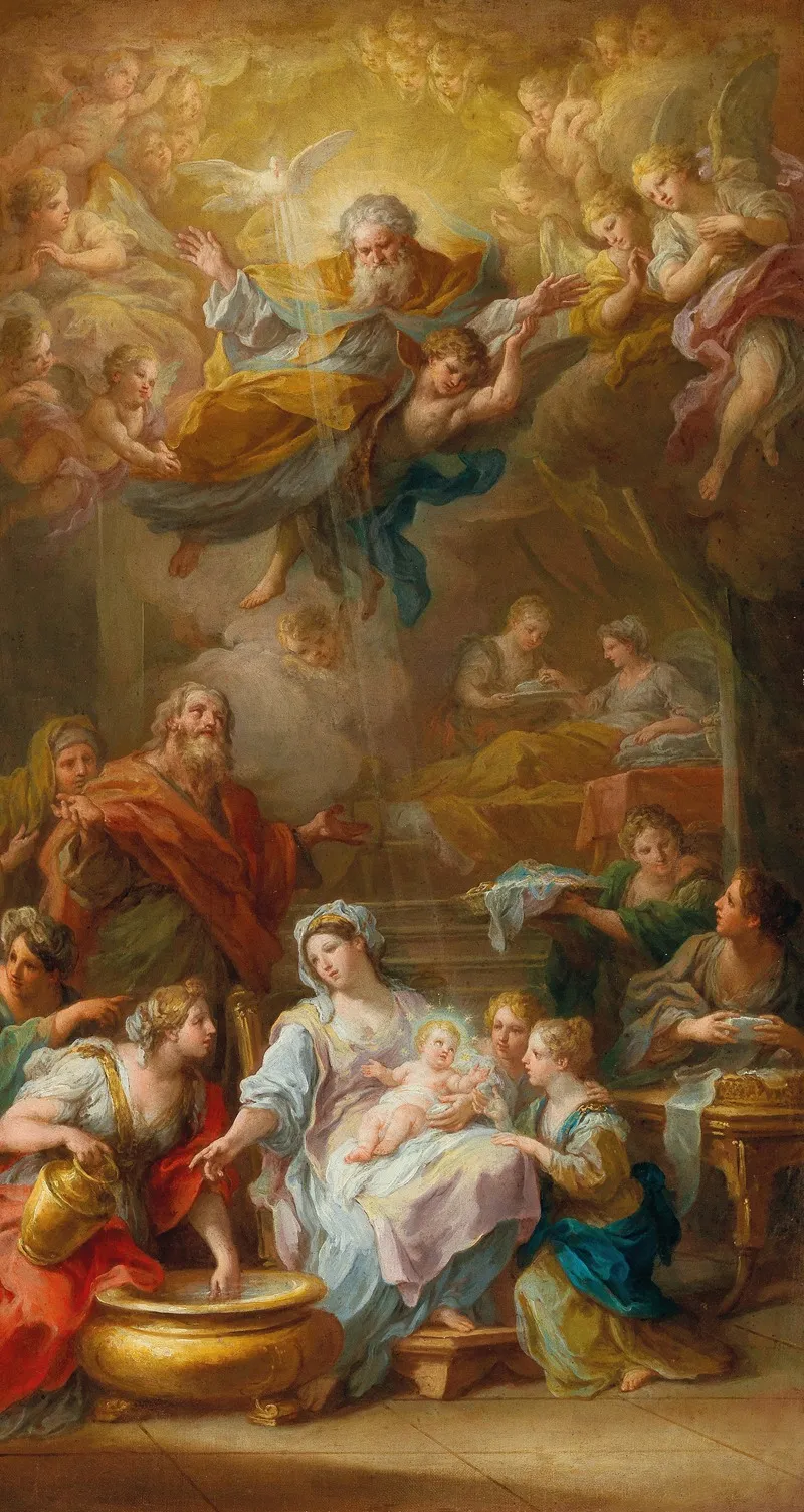 The Birth Of The Virgin 2 Wall Art by Sebastiano Conca - High-Resolution Digital Print