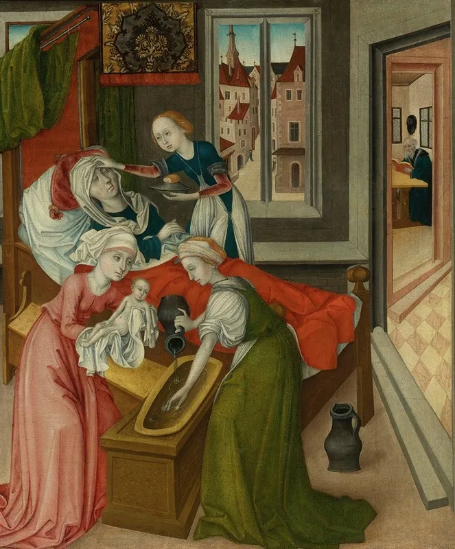 The Birth Of The Virgin Wall Art by Master Of The Crucifixion Triptych - High-Resolution Digital Print