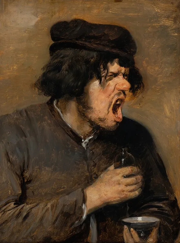 The Bitter Potion Wall Art by Adriaen Brouwer - High-Resolution Digital Print