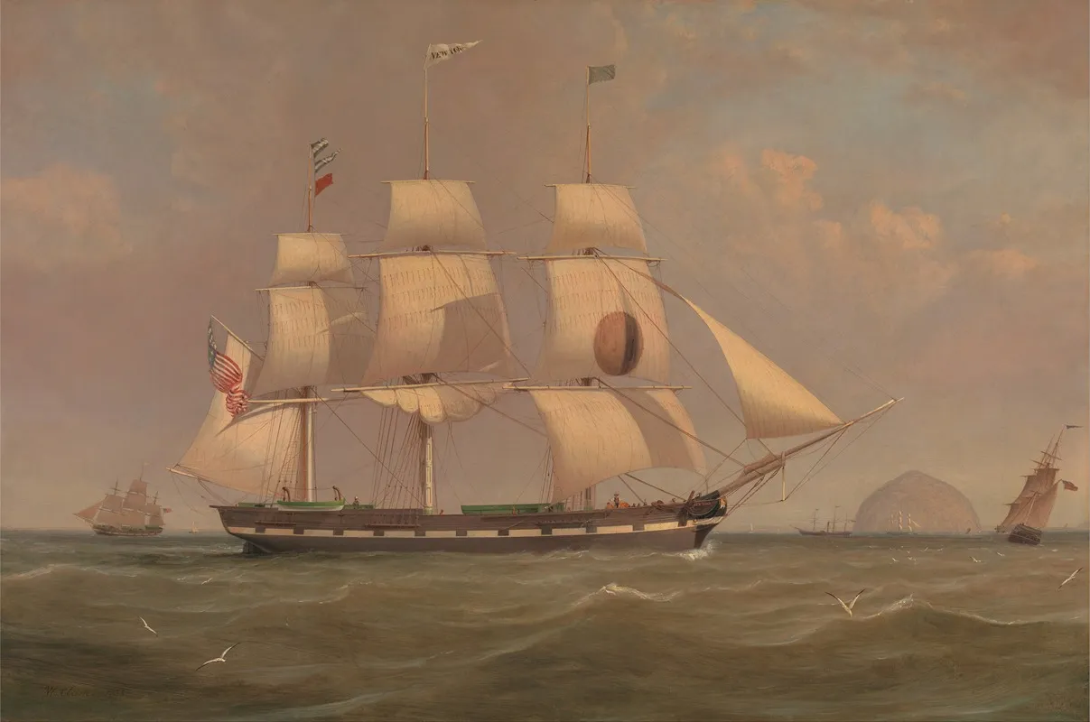 The Black Ball Line Packet Ship New York Off Ailsa Craig Wall Art by William Clark - High-Resolution Digital Print